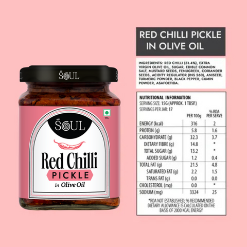 Red Chilli Pickle in Olive Oil