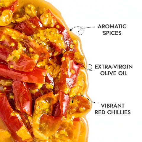Red Chilli Pickle in Olive Oil