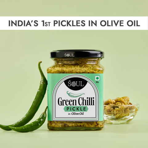 Green Chilli Pickle in Olive Oil