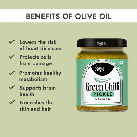 Green Chilli Pickle in Olive Oil