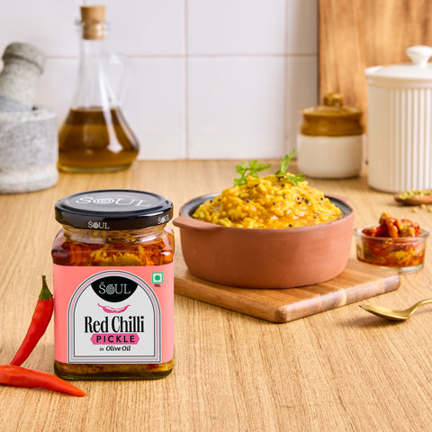 Red Chilli Pickle in Olive Oil