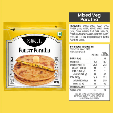 Paneer Paratha (300 gms - 3 pcs)