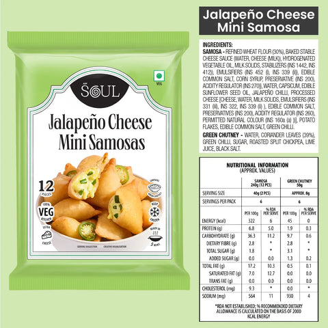Mini Jalapeno Cheese Samosas (290 gms - 12 pcs)