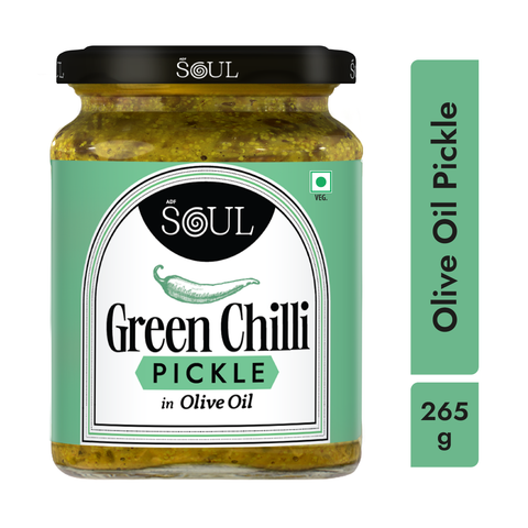 Green Chilli Pickle in Olive Oil