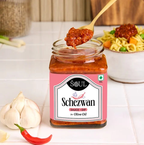 Schezwan Sauce.Dip in Olive Oil