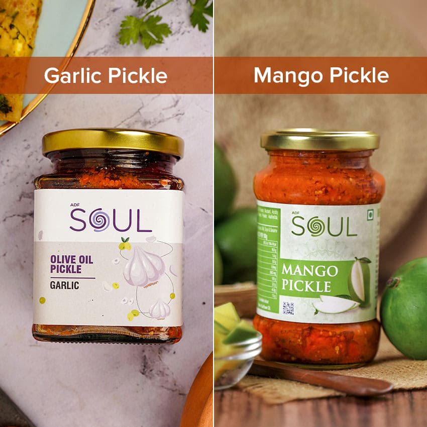 Tangy & Fiery Combo (Garlic Pickle + Mango Pickle)(Pack of 2)