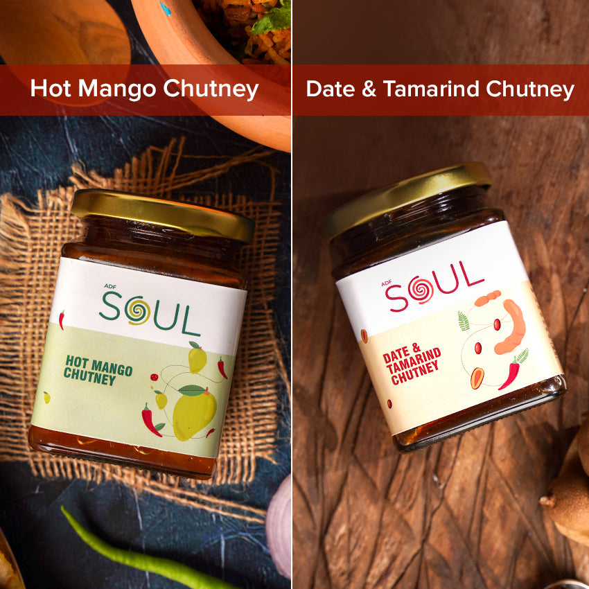 Khatta Meetha Combo (Hot Mango Chutney + Date & Tamarind Chutney) (Pack of 2)