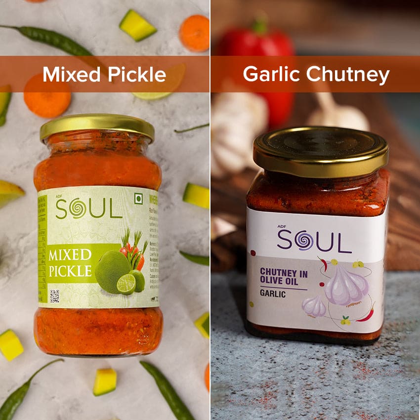 Soul Exotic Combo (Mixed Pickle + Garlic Chutney)(Pack of 2)