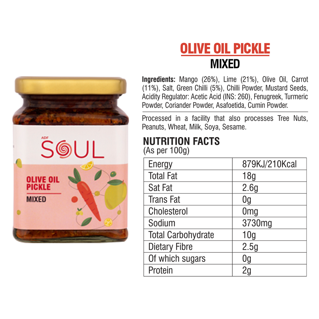Buy Mixed Pickle in Olive Oil At Best Prices (275 grams) Soul Foods